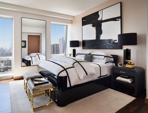 Спальня в черно белом стиле. Черно-белая спальня — особенности использования сочетания. 135 фото лучших примеров использования черно-белого формата