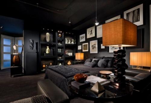 Спальня в черно белом стиле на даче. Черная спальня – советы по оформлению и отделочным материалам. 125 фото популярных комбинаций