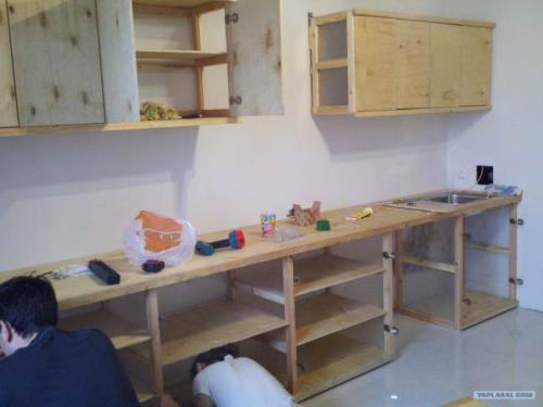 Кухня своими руками из фанеры.  Реальная кухня