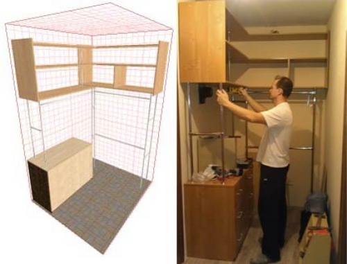 Маленькая гардеробная своими руками. Способы крепления полок