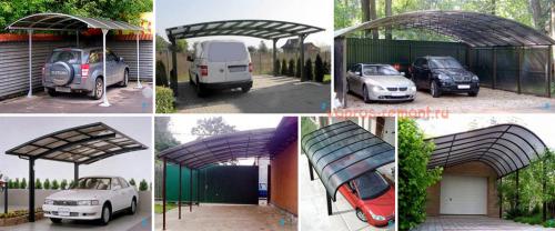 Прямой навес из поликарбоната. Навес для машины