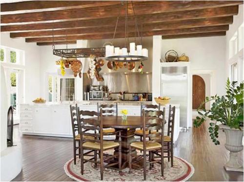 Отделка потолка деревянными балками. Стилевое решение при оформлении балками