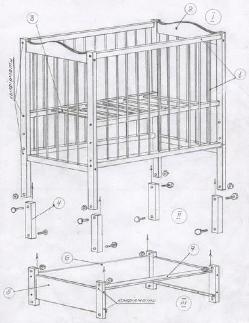 Схема кровать детская. Два мастер-класса, как сделать детскую кроватку своими руками 17