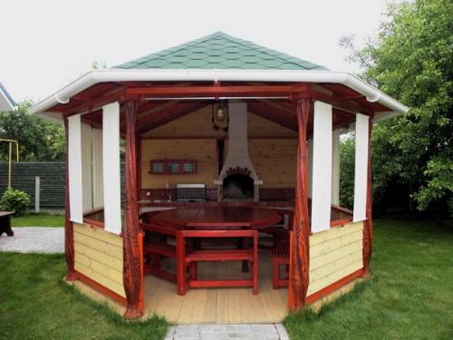 Деревянная беседка с мангалом. Особенности беседки с мангалом