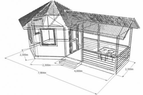 Закрытая летняя кухня с беседкой. Подготовительные работы