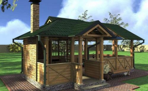 Закрытая летняя кухня с беседкой. Подготовительные работы