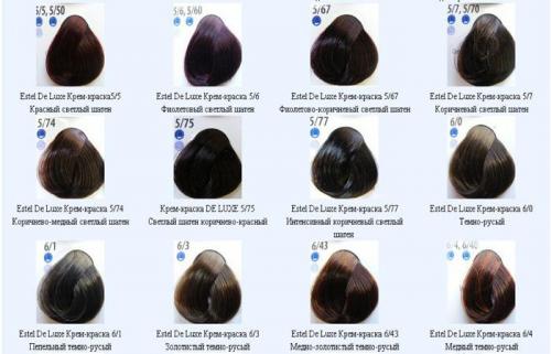 Палитра красок для волос. Отдельные тона 18 Палитра красок для волос. Отдельные тона 18