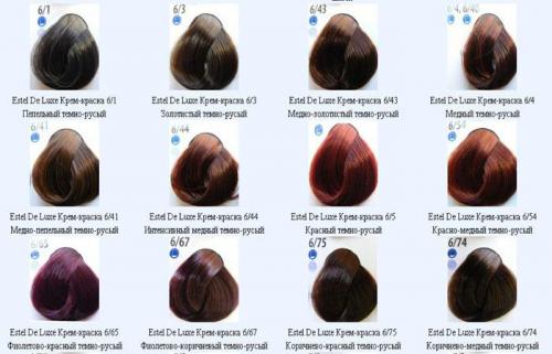 Палитра красок для волос. Отдельные тона 19 Палитра красок для волос. Отдельные тона 19