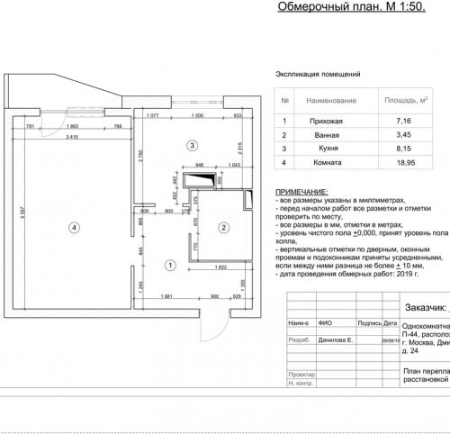 Однокомнатная квартира П44. Перепланировка однушки П-44