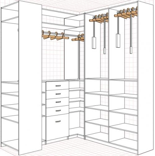 Бредовая идея с гардеробом в однушке. №5. Создание дизайн-проекта гардеробной