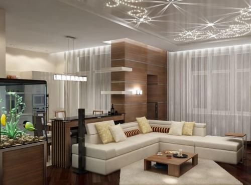 Шторы под натяжной потолок — особенности оформления и подбора штор для интерьеров (135 фото)