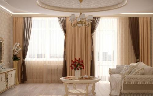 Шторы под натяжной потолок — особенности оформления и подбора штор для интерьеров (135 фото)