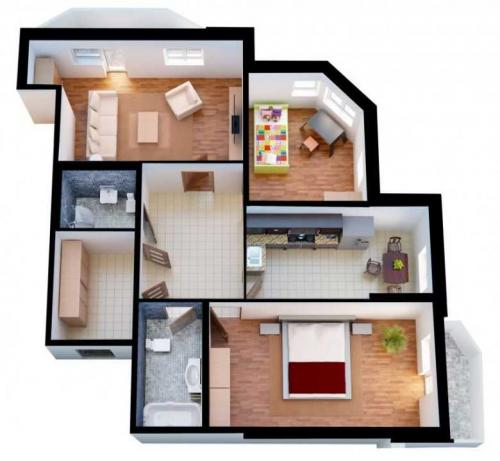 Дизайн 3-х комнатной квартиры. Трехкомнатная квартира: планировка и правильное использование пространства. Выбор материалов отделки, мебели и света (фото + видео)