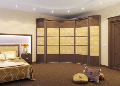 Зеркальный угловой шкаф купе в гостиную. Угловые шкафы-купе для разных комнат