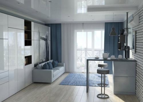 Дизайн однокомнатной квартиры студии 33 кв м. Однокомнатная квартира 33 кв.м.: правила и идеи дизайна на фото