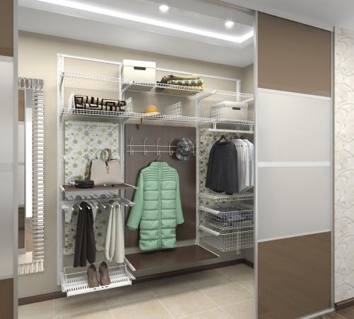 Наполнение гардеробной с размерами. Виды