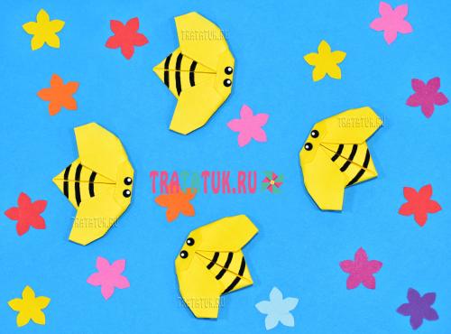Поделка пчела из бумаги. Оригами пчела: простые пчелки из бумаги для детей