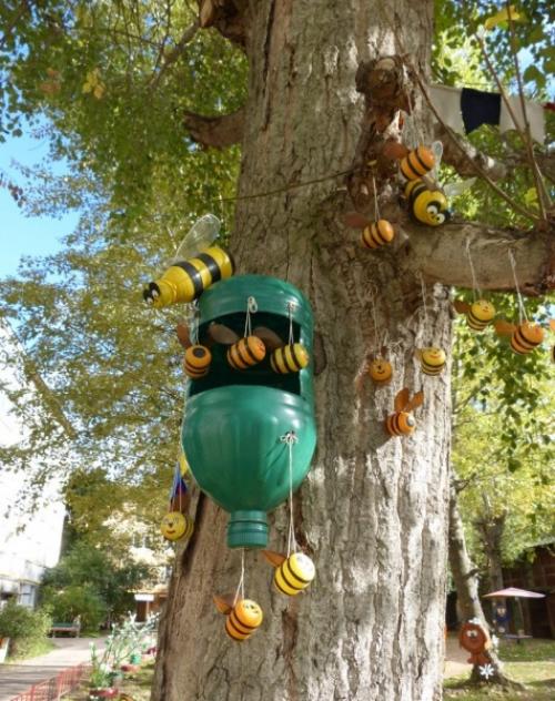Пчела из бутылки. Пчелы из пластиковых бутылок своими руками