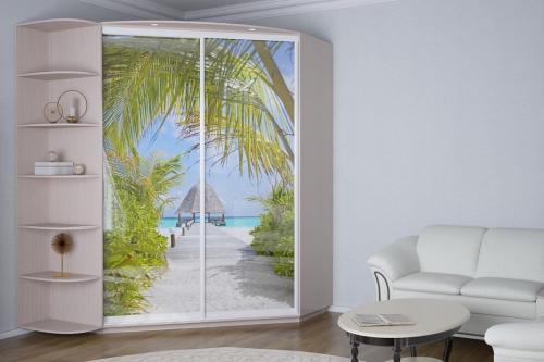 Гостиная с угловым шкафом купе. Выбор размера шкафа