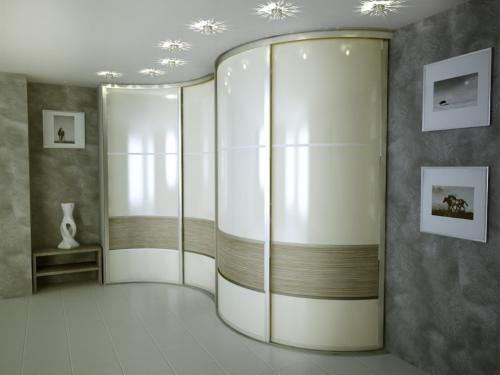 Гостиная с угловым шкафом купе. Выбор размера шкафа