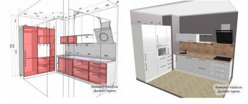 Проект кухни с размерами. Проектирование кухни с нуля: 3 простых шага и примеры готовых проектов 01