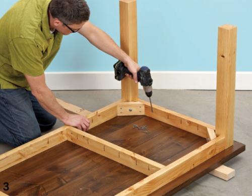 Кухня своими руками из дерева. Стол и табуретки