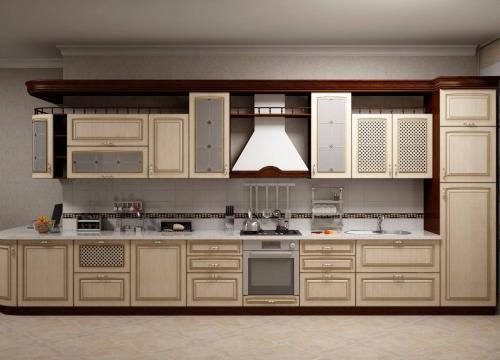 Маленькая прямая кухня с холодильником. Маленькая прямая кухня