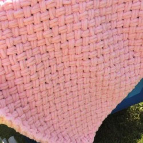 Размеры пледа Ализе Пуффи. Расход пряжи Ализе Пуффи на плед