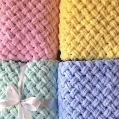 Размеры пледа Ализе Пуффи. Расход пряжи Ализе Пуффи на плед