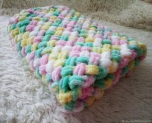 Размеры пледа Ализе Пуффи. Расход пряжи Ализе Пуффи на плед