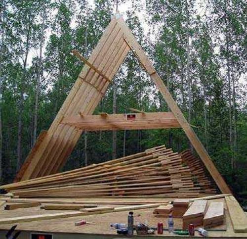 Стропильная система двускатной крыши. Установка стропил