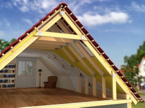 Двускатная крыша со смещенным коньком. Типы стропильных систем