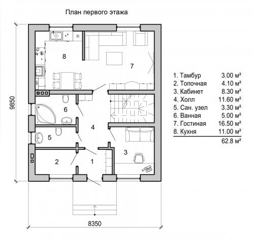 Какие архитектурные особенности имеет брусовой дом. План постройки типовой, индивидуальный
