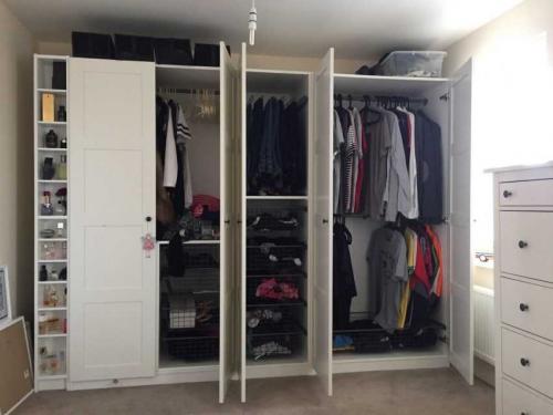 Спальня с гардеробной планировка. Гардеробная в спальне — примеры идеального размещения и сочетания гардероба в интерьере спальни (100 фото)