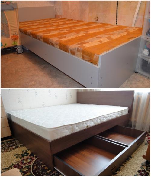 Конструкция кровати своими руками.  Кровать из плит МДФ, ЛДСП, ОСБ, ДСП или фанеры