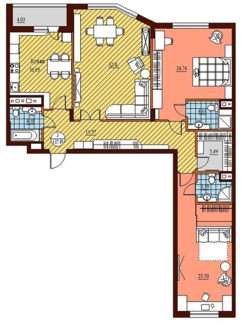 Планировка 3-х комнатной квартиры нестандартной формы. Планировка 3 комнатной квартиры: идеи планировки и варианты оформления просторных квартир с тремя комнатами (115 фото)