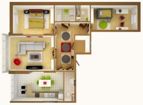 Планировка 3-х комнатной квартиры нестандартной формы. Планировка 3 комнатной квартиры: идеи планировки и варианты оформления просторных квартир с тремя комнатами (115 фото)