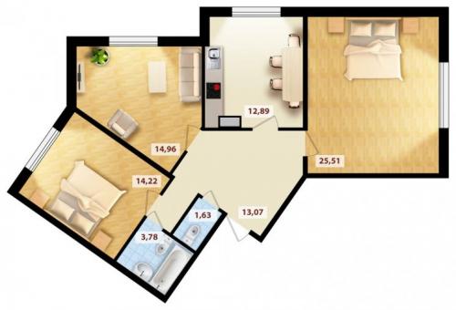 Планировка 3-х комнатной квартиры нестандартной формы. Планировка 3 комнатной квартиры: идеи планировки и варианты оформления просторных квартир с тремя комнатами (115 фото)