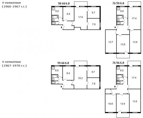 Планировка квартиры брежневка 3 комнаты