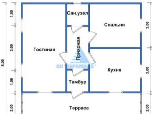 Дома 8 на 8 картинки. Одноэтажные проекты 14 Дома 8 на 8 картинки. Одноэтажные проекты 14