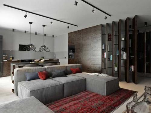 Дизайн квартир 80 кв. Гостиная-кухня