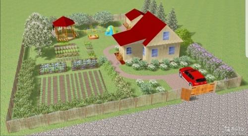 Как оформить вход на садовый участок 6 соток. Планировка участка с садом, огородом, теплицей и ягодником