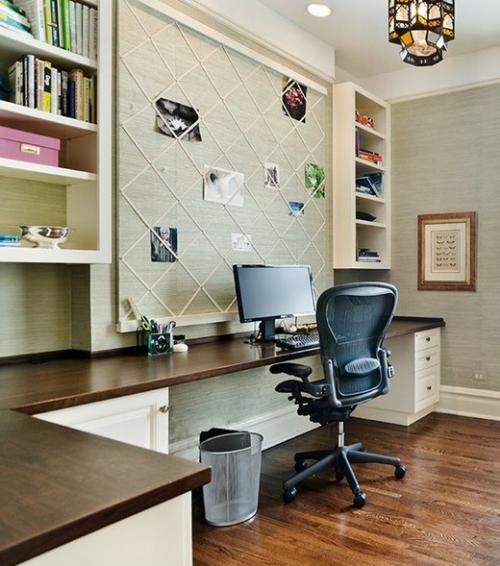 Cтена над рабочим местом.  Доской для заметок