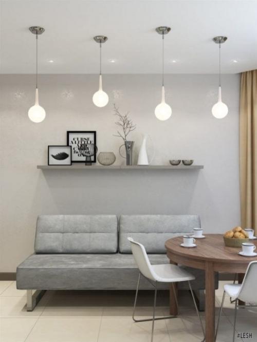 Декор стены в гостинной над диваном. Простые решения