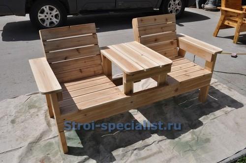 Какие дополнительные функции можно добавить в лавку со столиком для большего удобства. Садовая скамейка со столиком своими руками